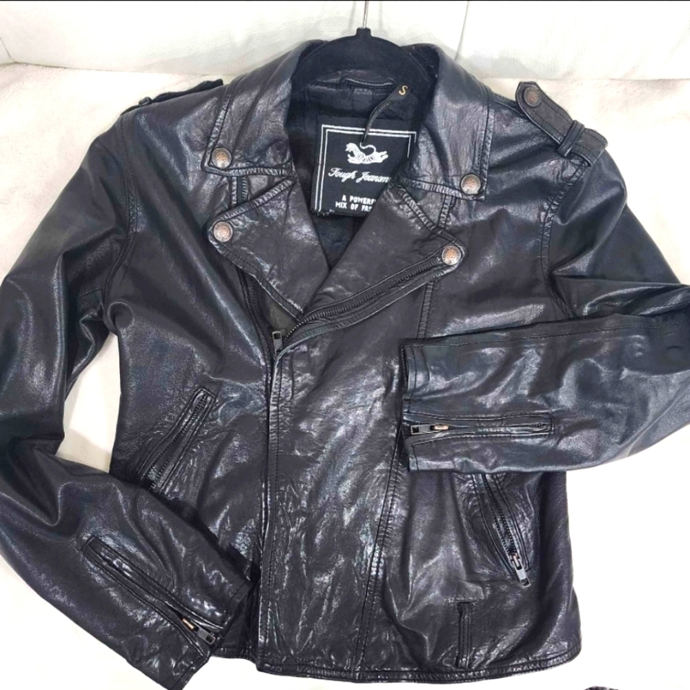 Tough Jeansmith Lamb Leather Biker Jacket 🖤